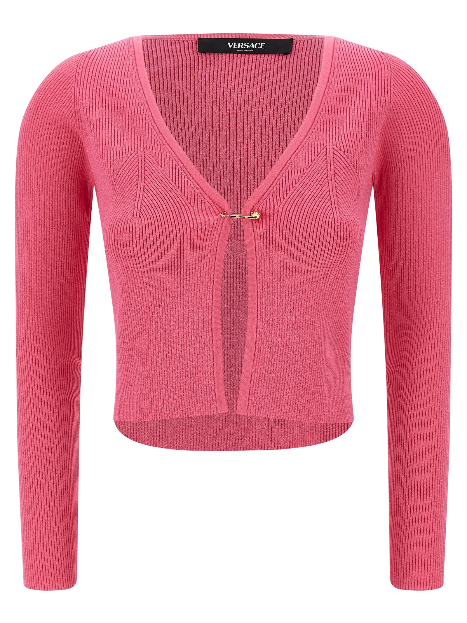 Versace Safety Pin Cardigan Fuchsia