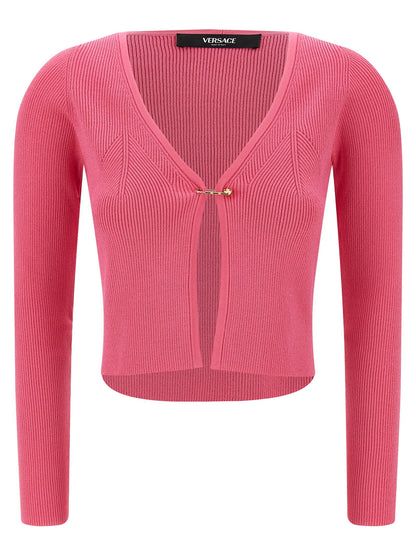 Versace Safety Pin Cardigan Fuchsia