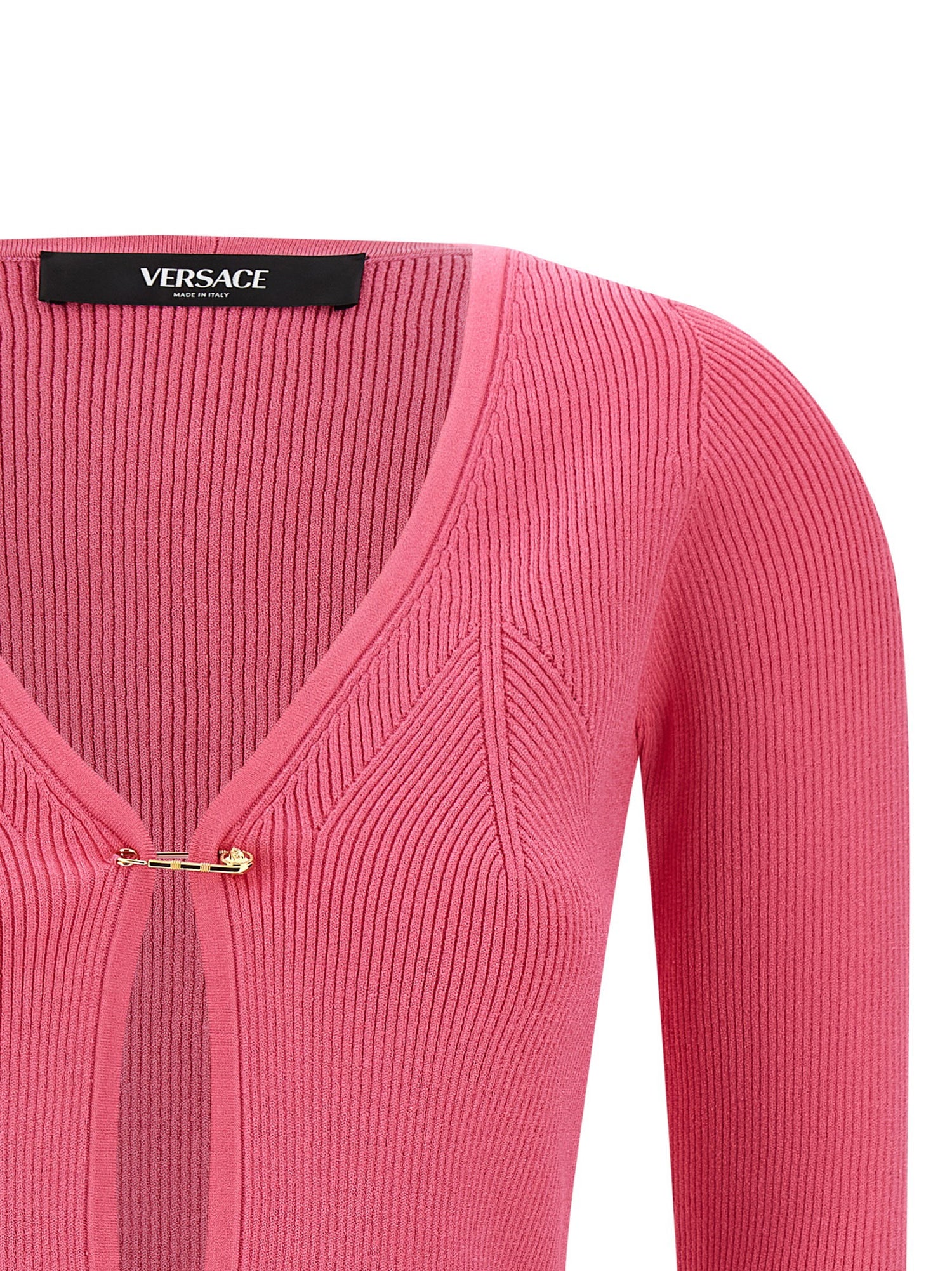Versace Safety Pin Cardigan Fuchsia