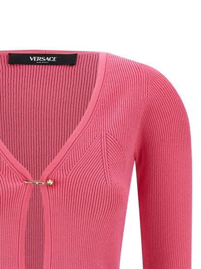 Versace Safety Pin Cardigan Fuchsia