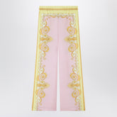 Versace Printed Silk Twill Trousers Multicolor