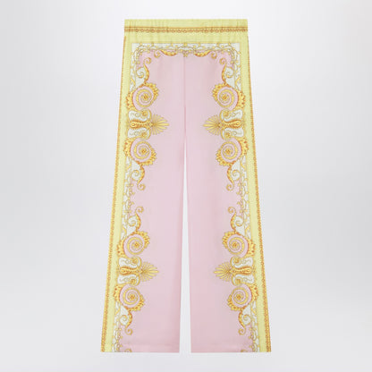 Versace Printed Silk Twill Trousers Multicolor