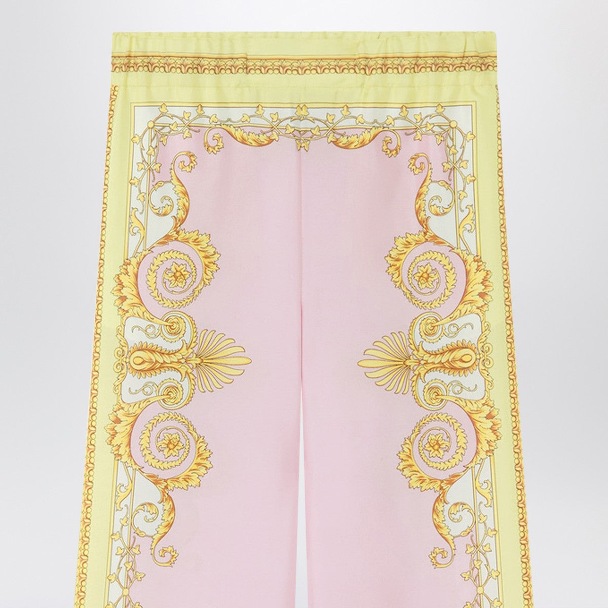 Versace Printed Silk Twill Trousers Multicolor