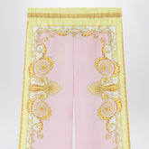 Versace Printed Silk Twill Trousers Multicolor