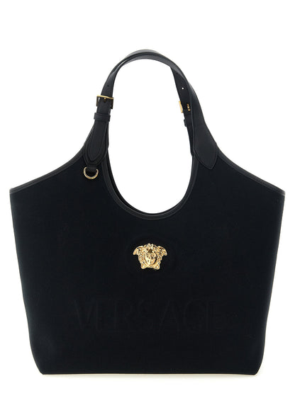 Versace Medium La Medusa Shopping Bag Black