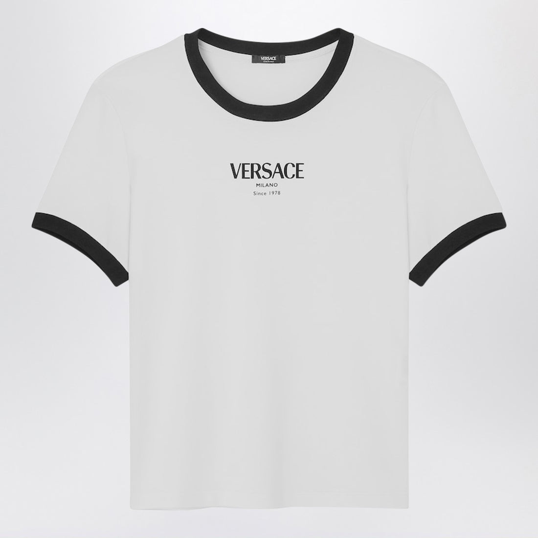 Versace Stretch Viscose Logo T-Shirt White white