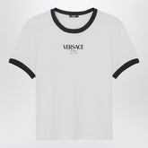 Versace Stretch Viscose Logo T-Shirt White white