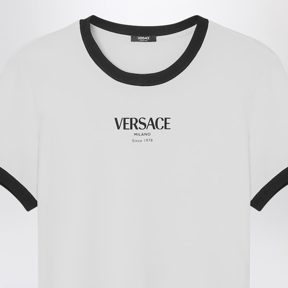 Versace Stretch Viscose Logo T-Shirt White white