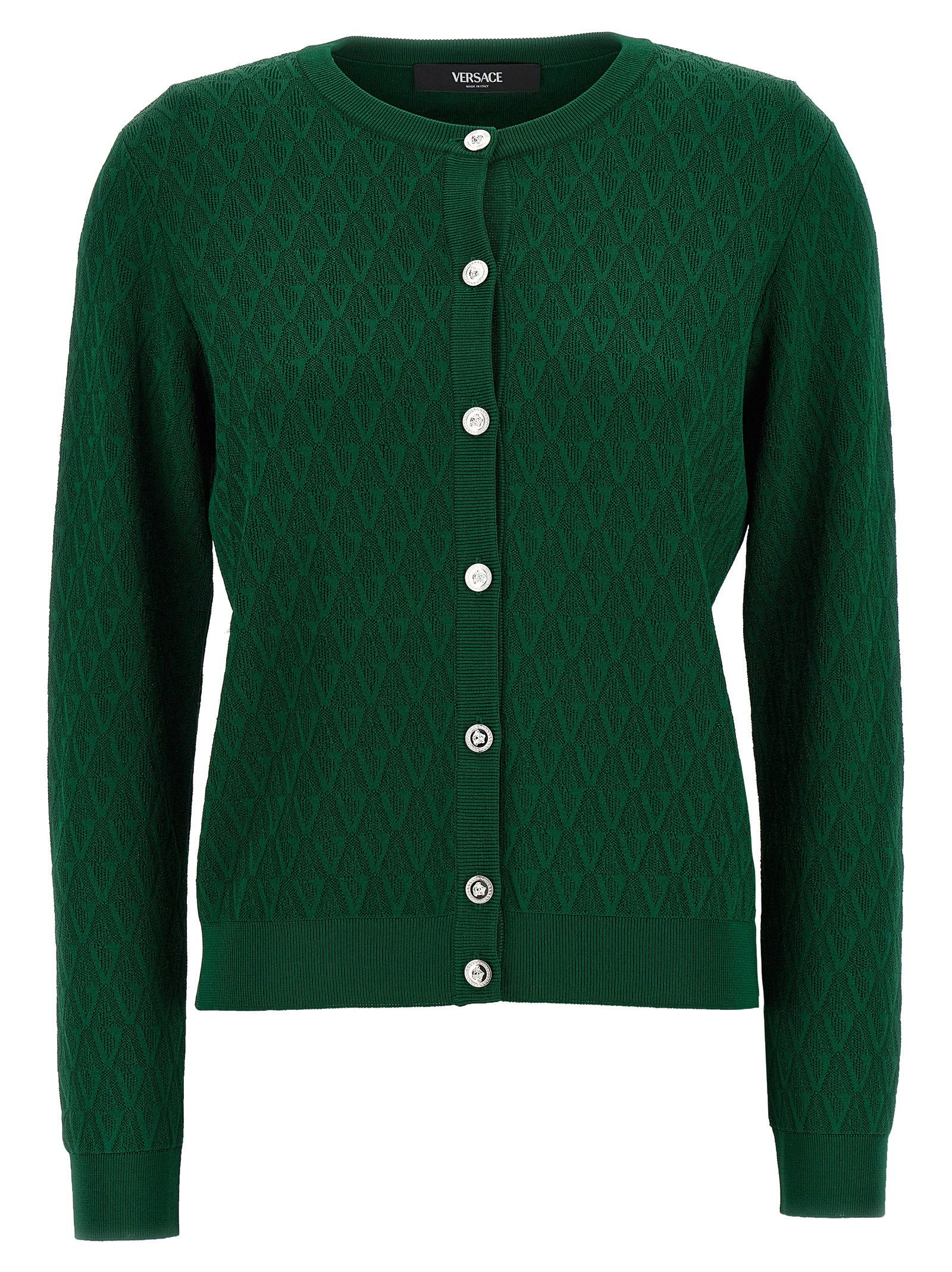 Versace Cardigan Pattern V Green