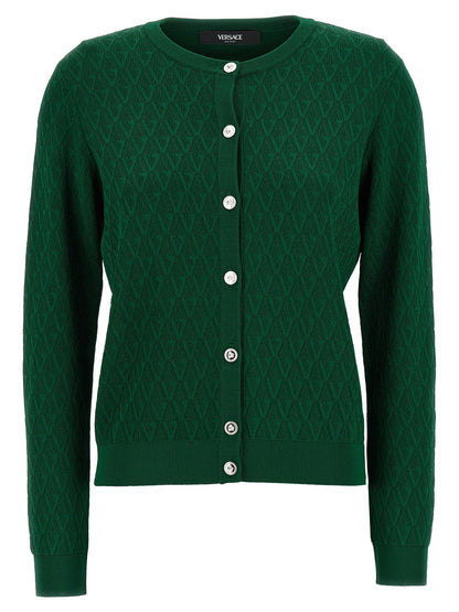 Versace Cardigan Pattern V Green