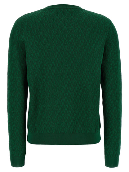 Versace Cardigan Pattern V Green