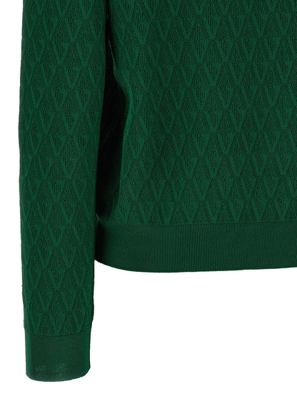 Versace Cardigan Pattern V Green