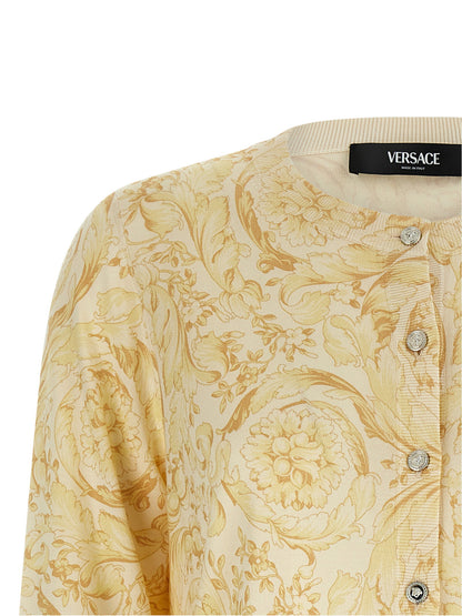 Versace Barocco 92 Cardigan Yellow