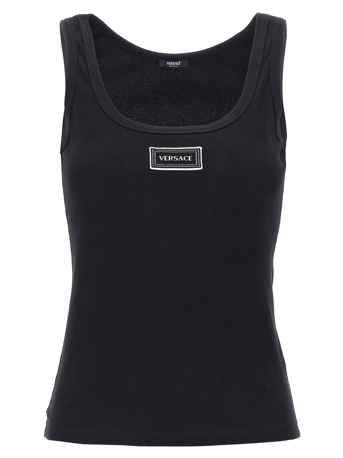 Versace 90s Vintage Logo Tank Top Black