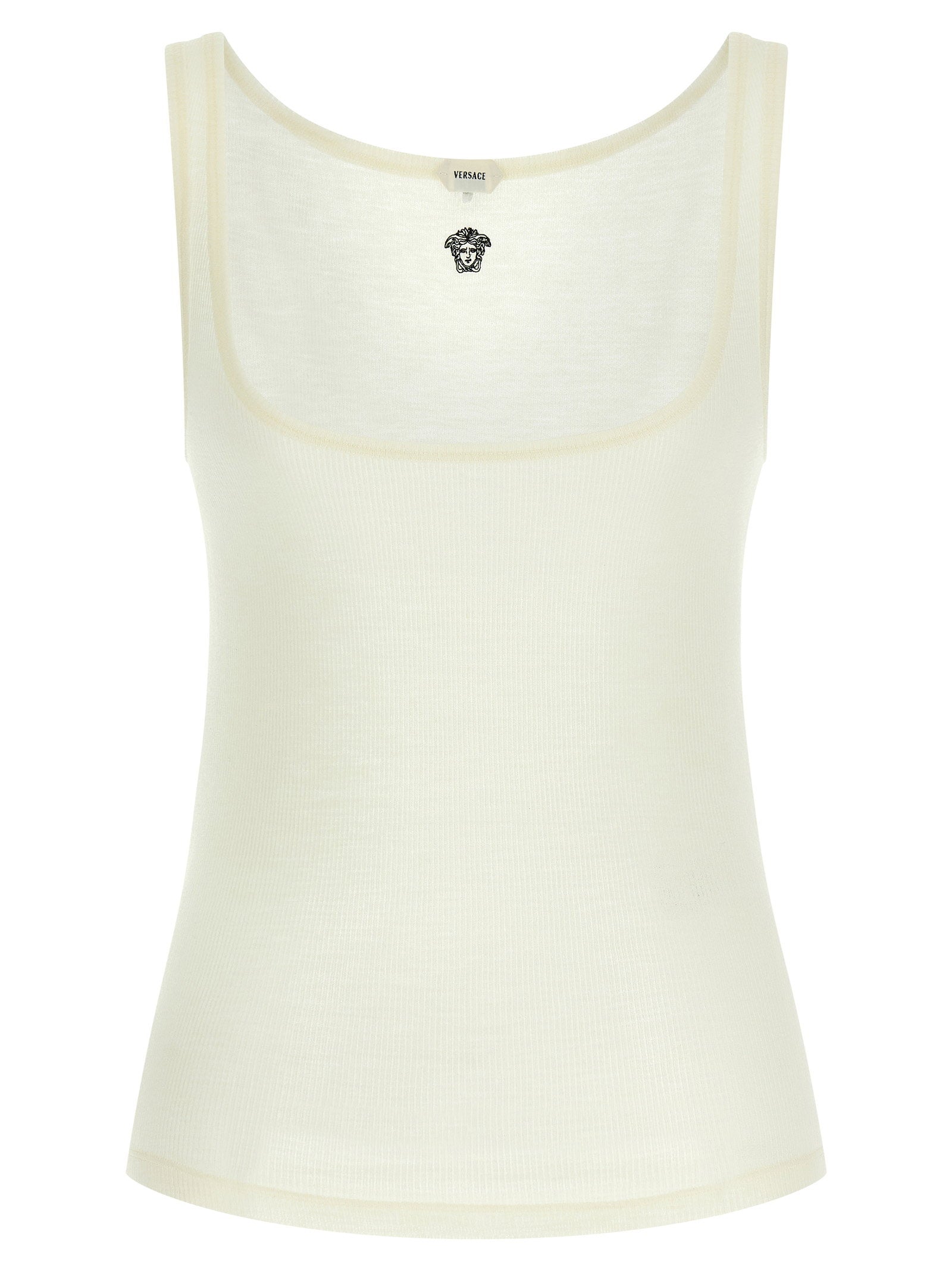 Versace La Medusa Embroidery Top White