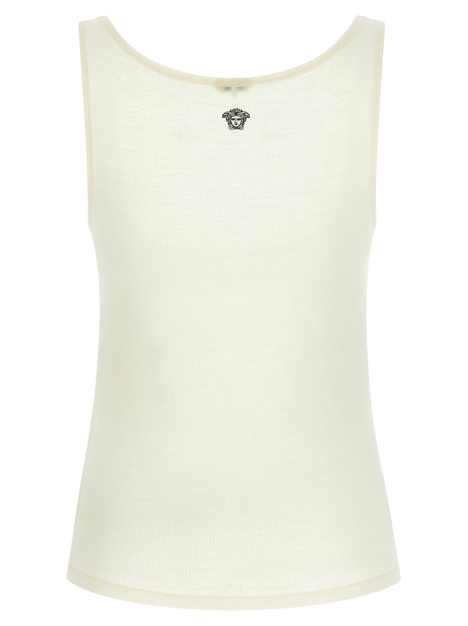 Versace La Medusa Embroidery Top White