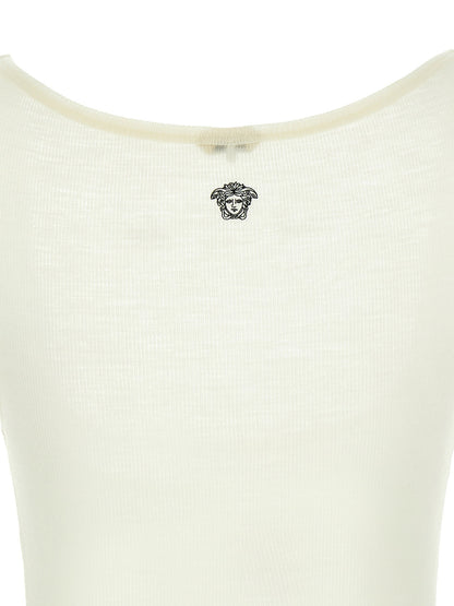 Versace La Medusa Embroidery Top White