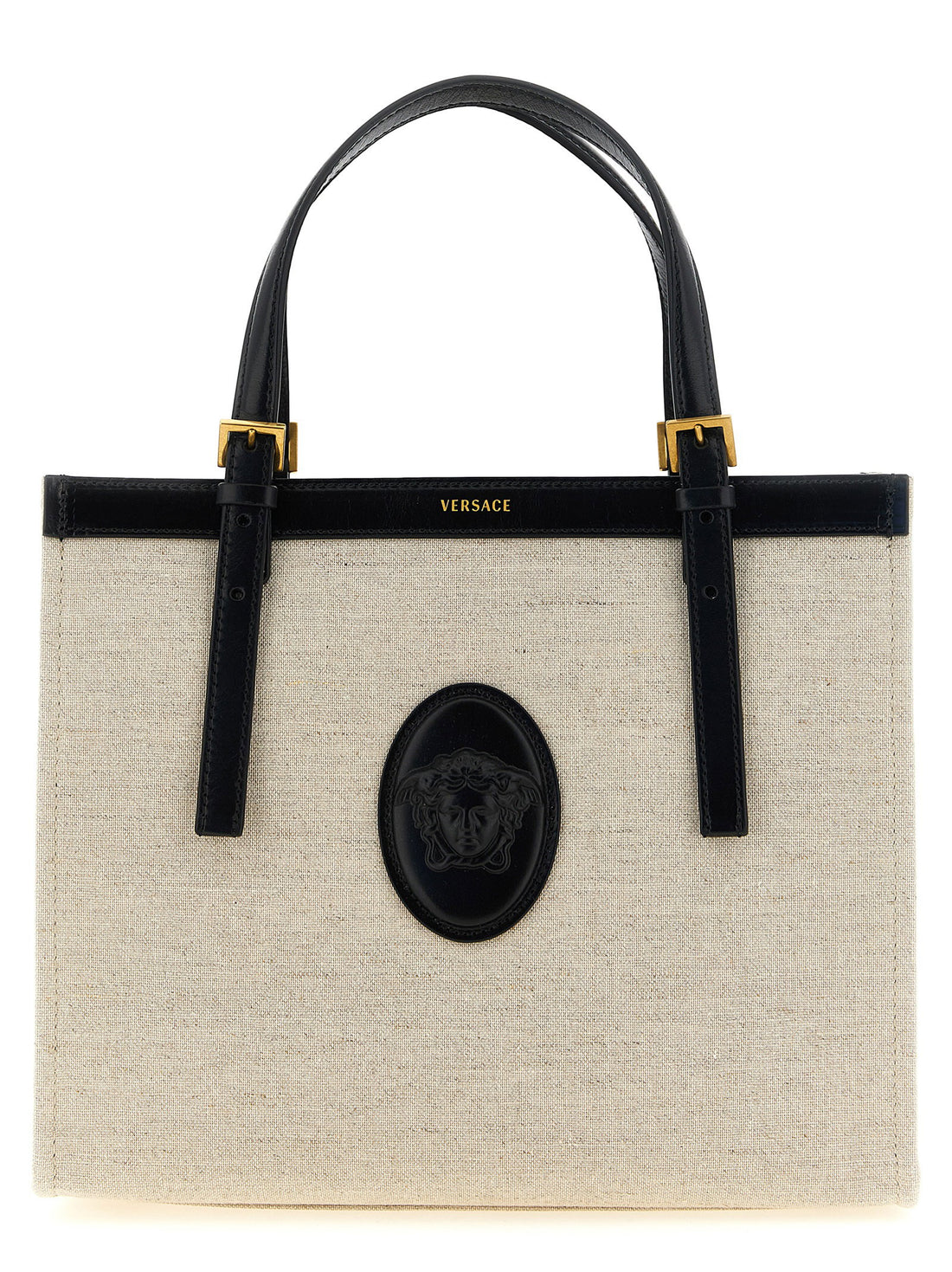 Versace Medium Rivière Shopping Bag Beige