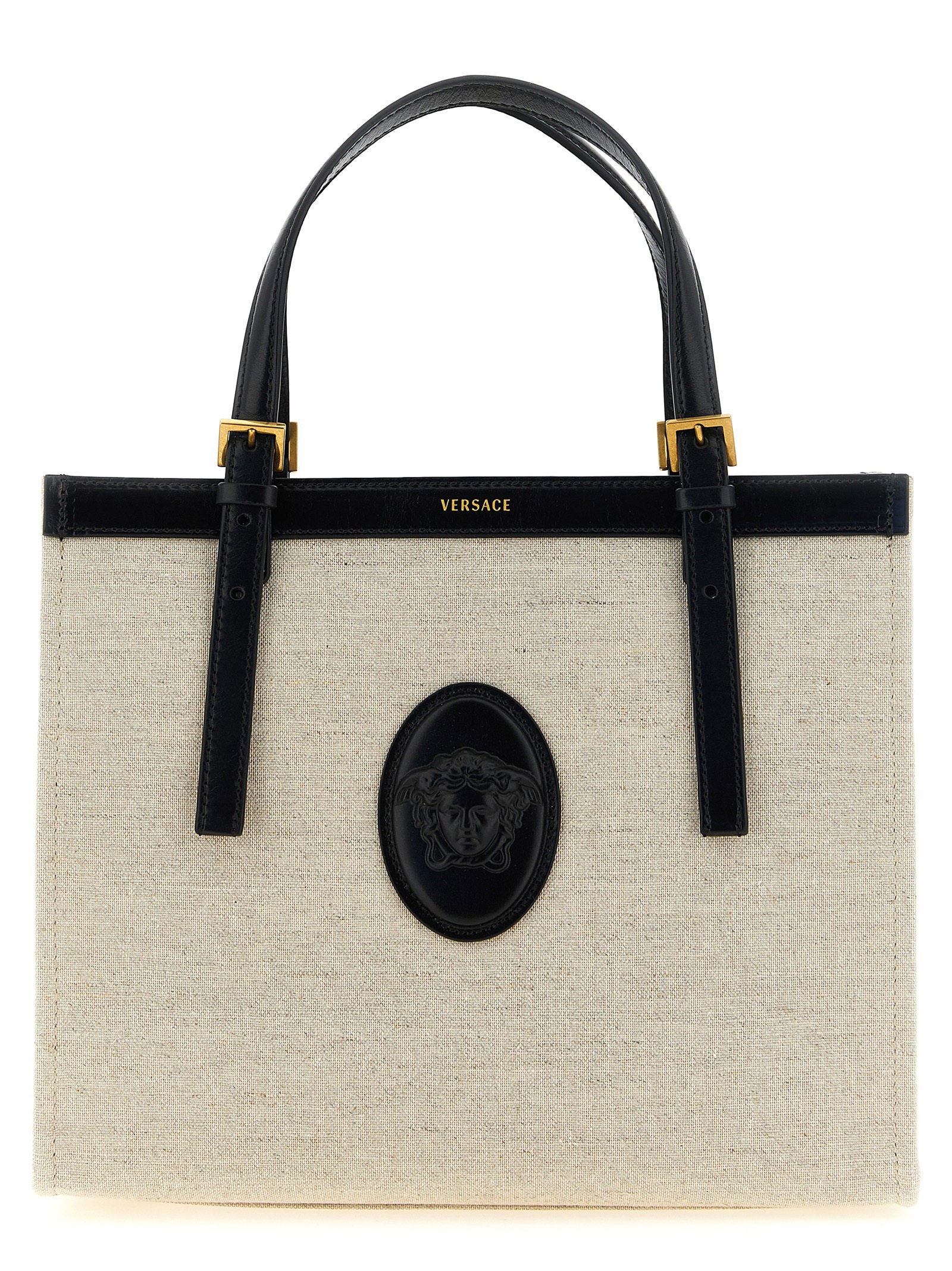 Versace Medium Rivière Shopping Bag Beige