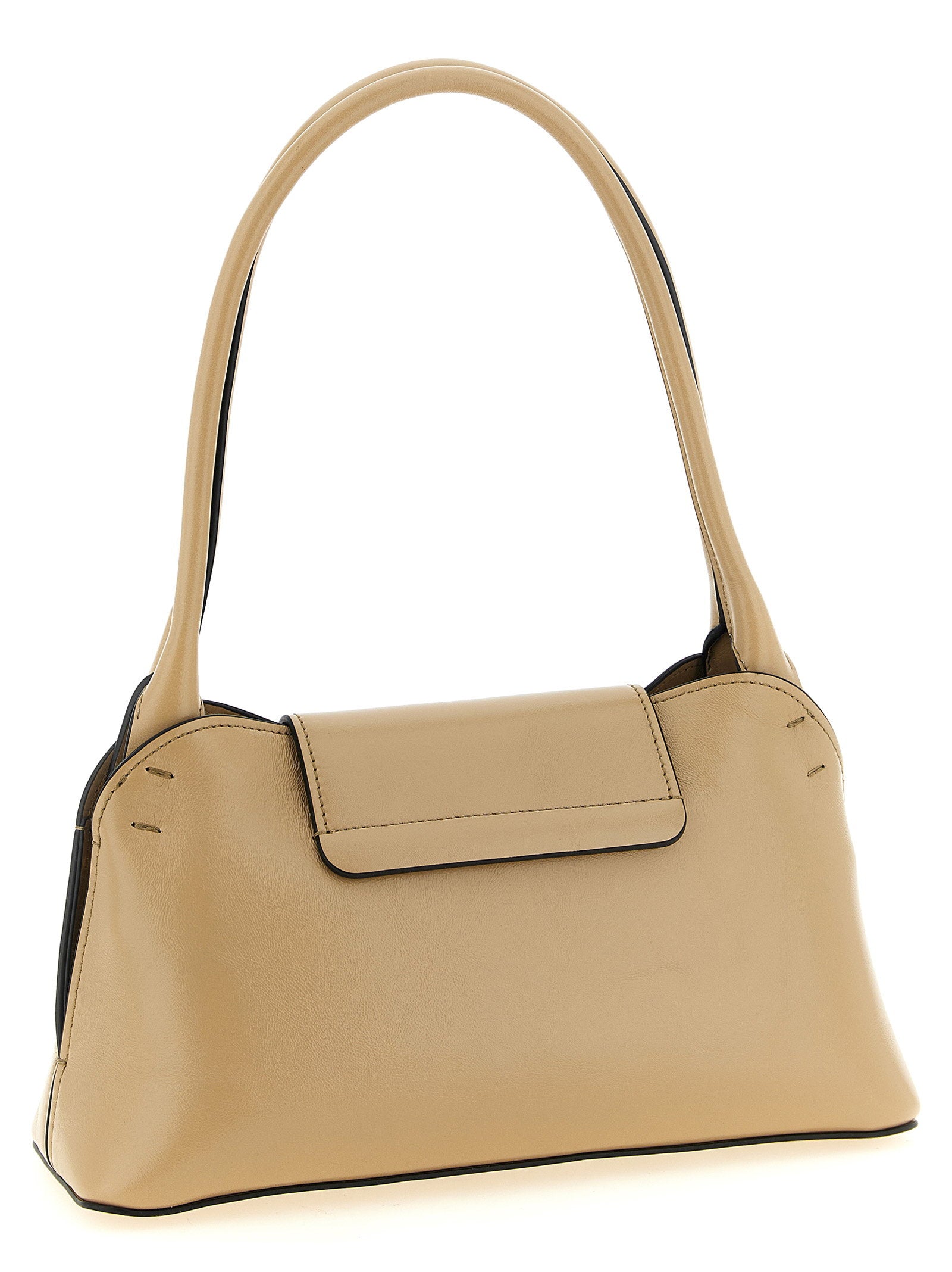 Versace Vivian Leather Shoulder Bag Beige