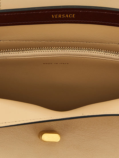 Versace Vivian Leather Shoulder Bag Beige