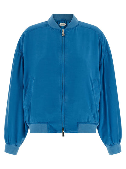 Versace Silk Poplin Blouson Light blue