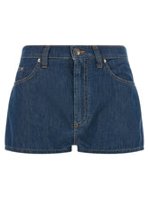 Versace Chambray Denim Shorts Blue