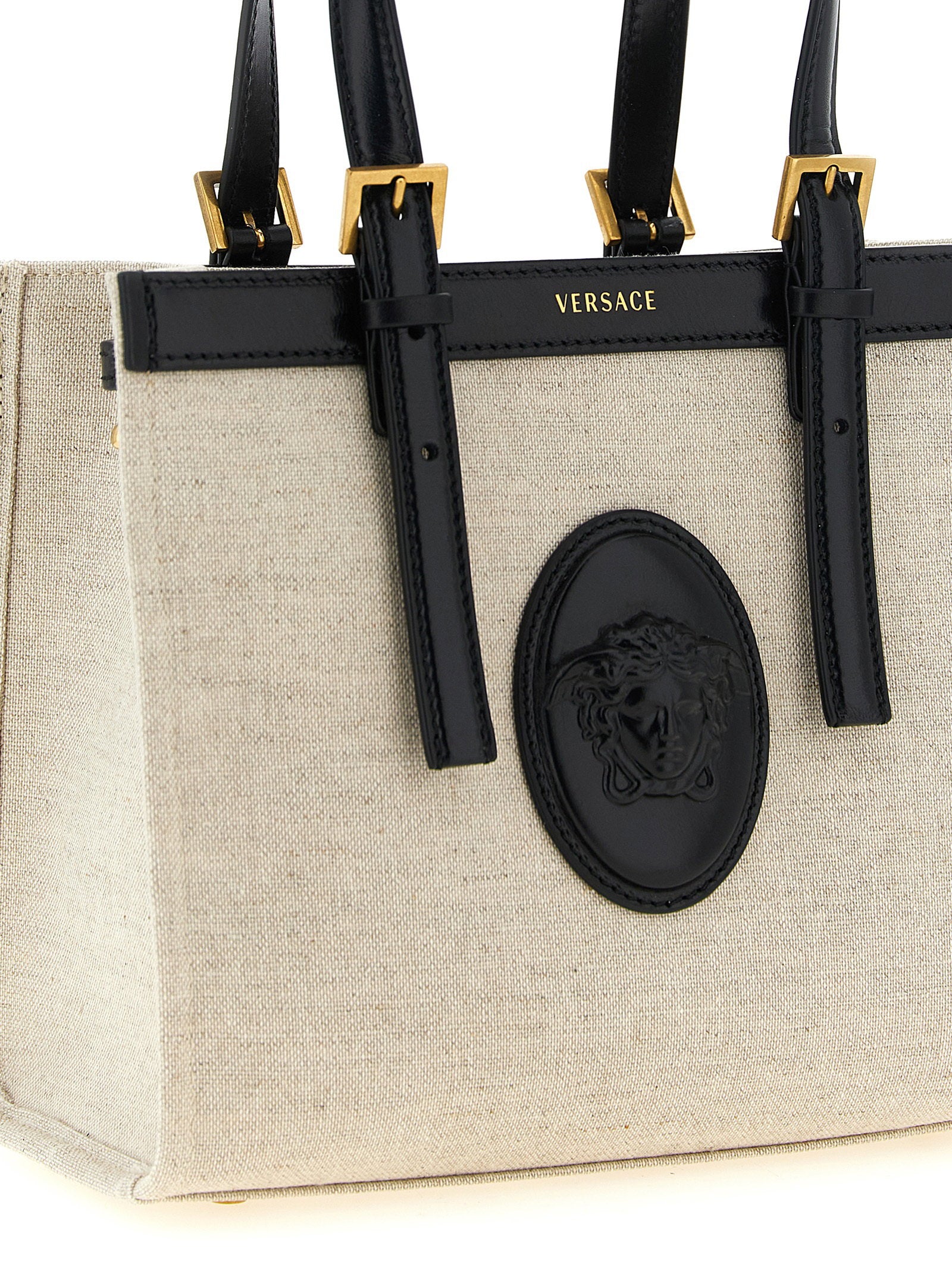 Versace Rivière Mini Shopping Bag Beige