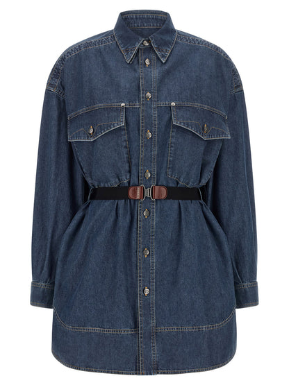 Versace Chambray Denim Dress Blue
