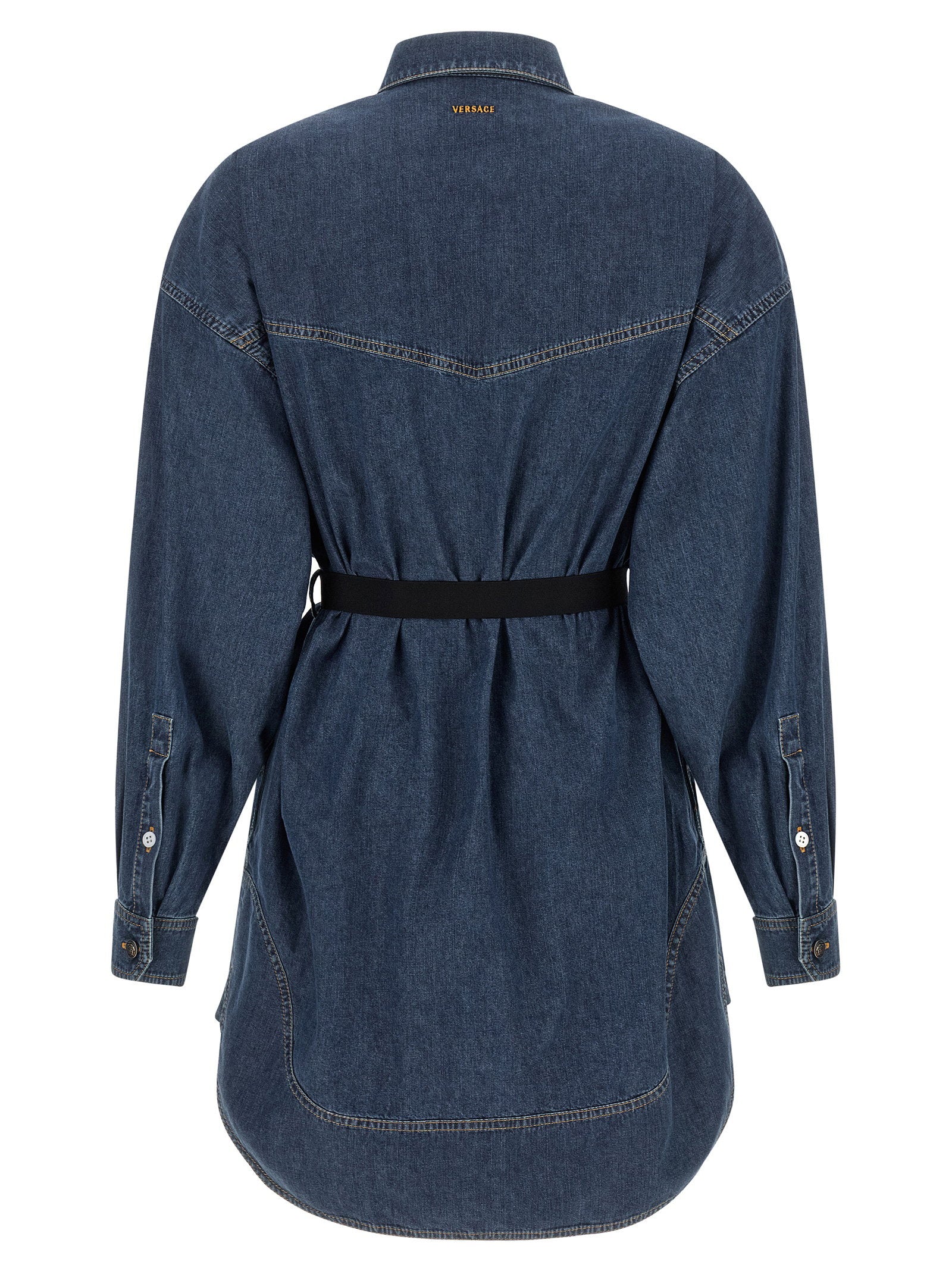 Versace Chambray Denim Dress Blue