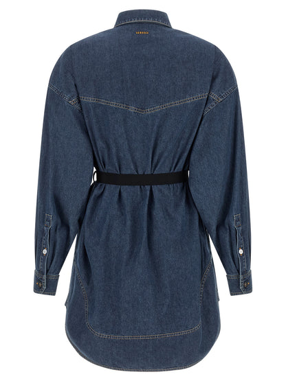 Versace Chambray Denim Dress Blue