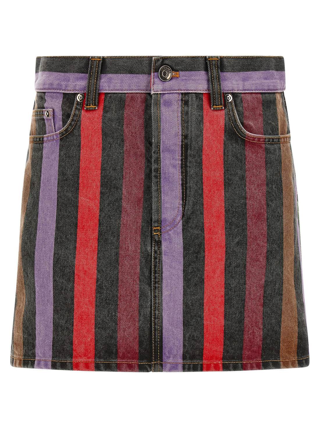 Versace Striped Denim Skirt Multicolor