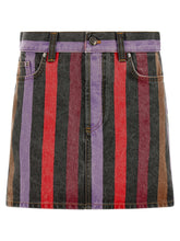 Versace Striped Denim Skirt Multicolor