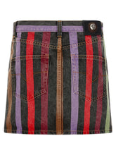 Versace Striped Denim Skirt Multicolor