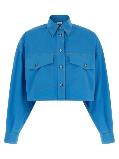 Versace Medusa Button Shirt Blue