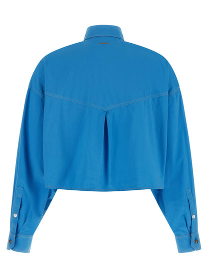 Versace Medusa Button Shirt Blue