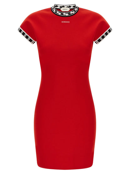 Versace Logo Dress Red