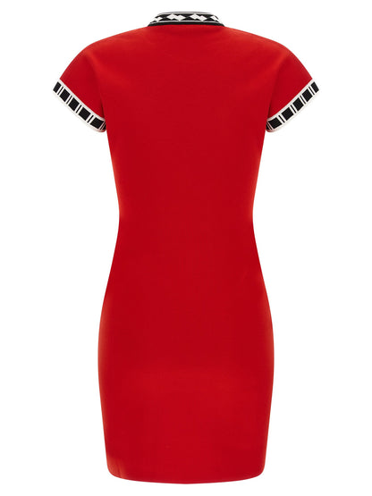 Versace Logo Dress Red