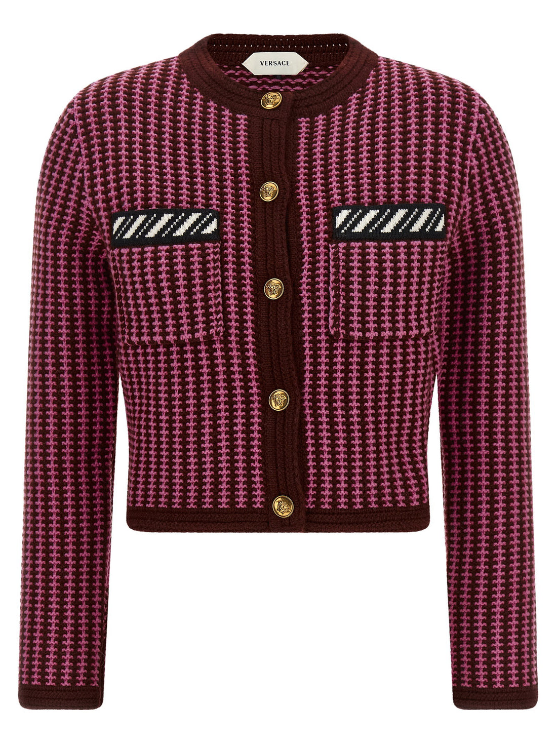 Versace Crochet Cardigan Pink