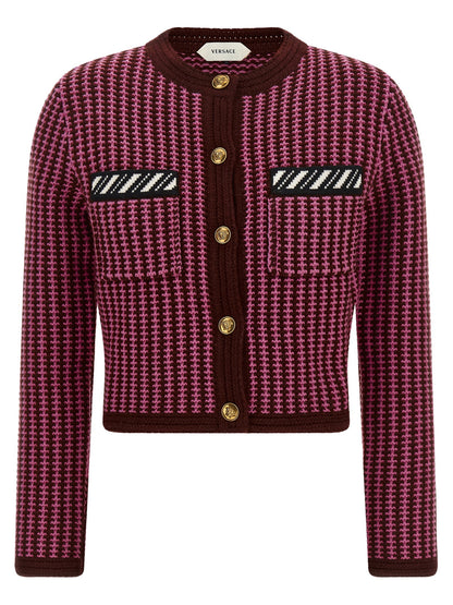 Versace Crochet Cardigan Pink