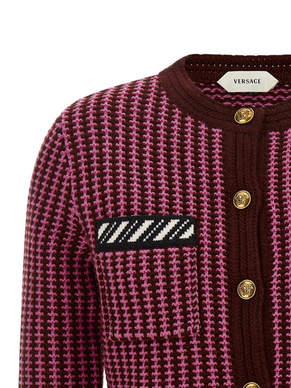 Versace Crochet Cardigan Pink