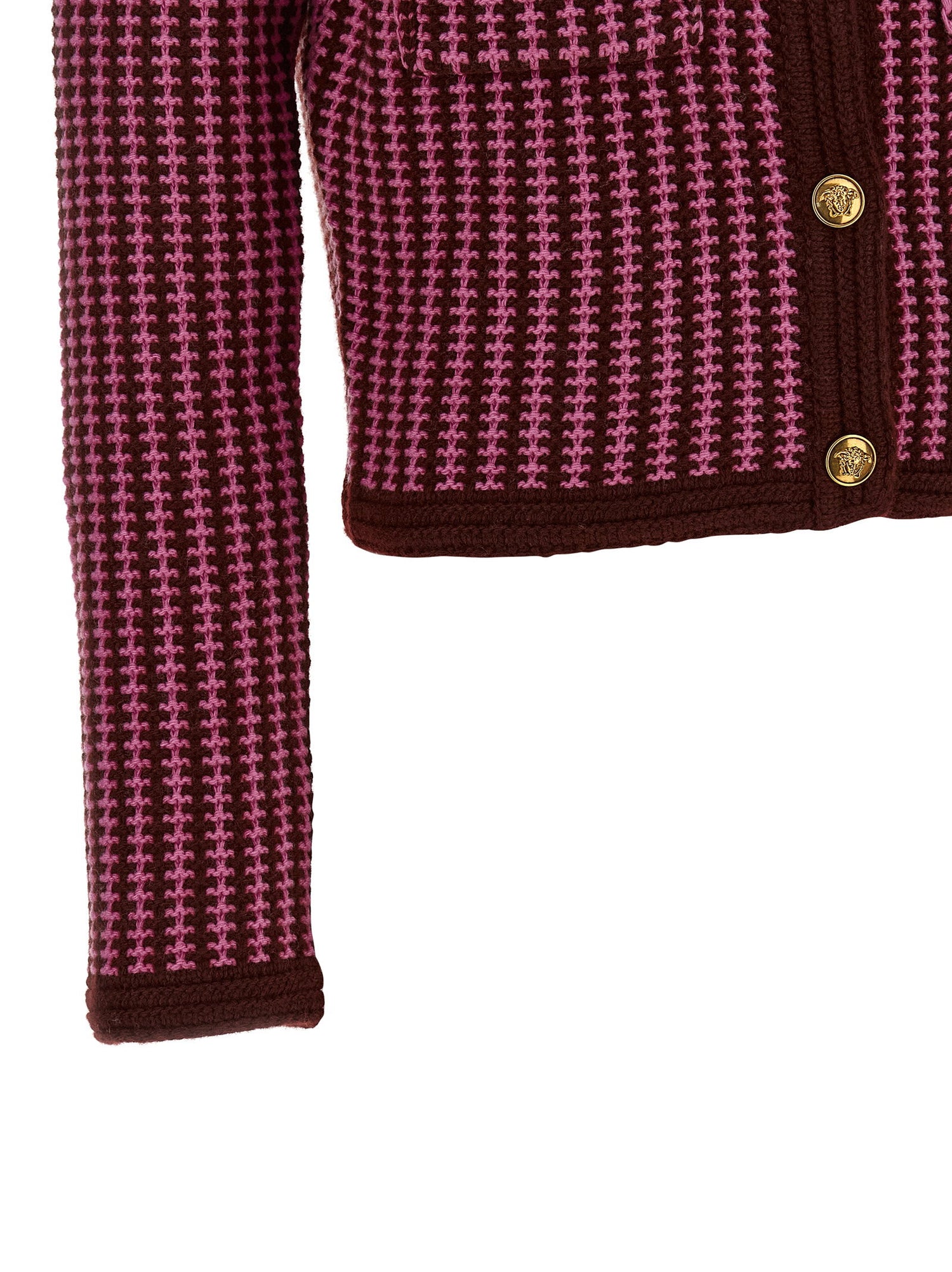 Versace Crochet Cardigan Pink