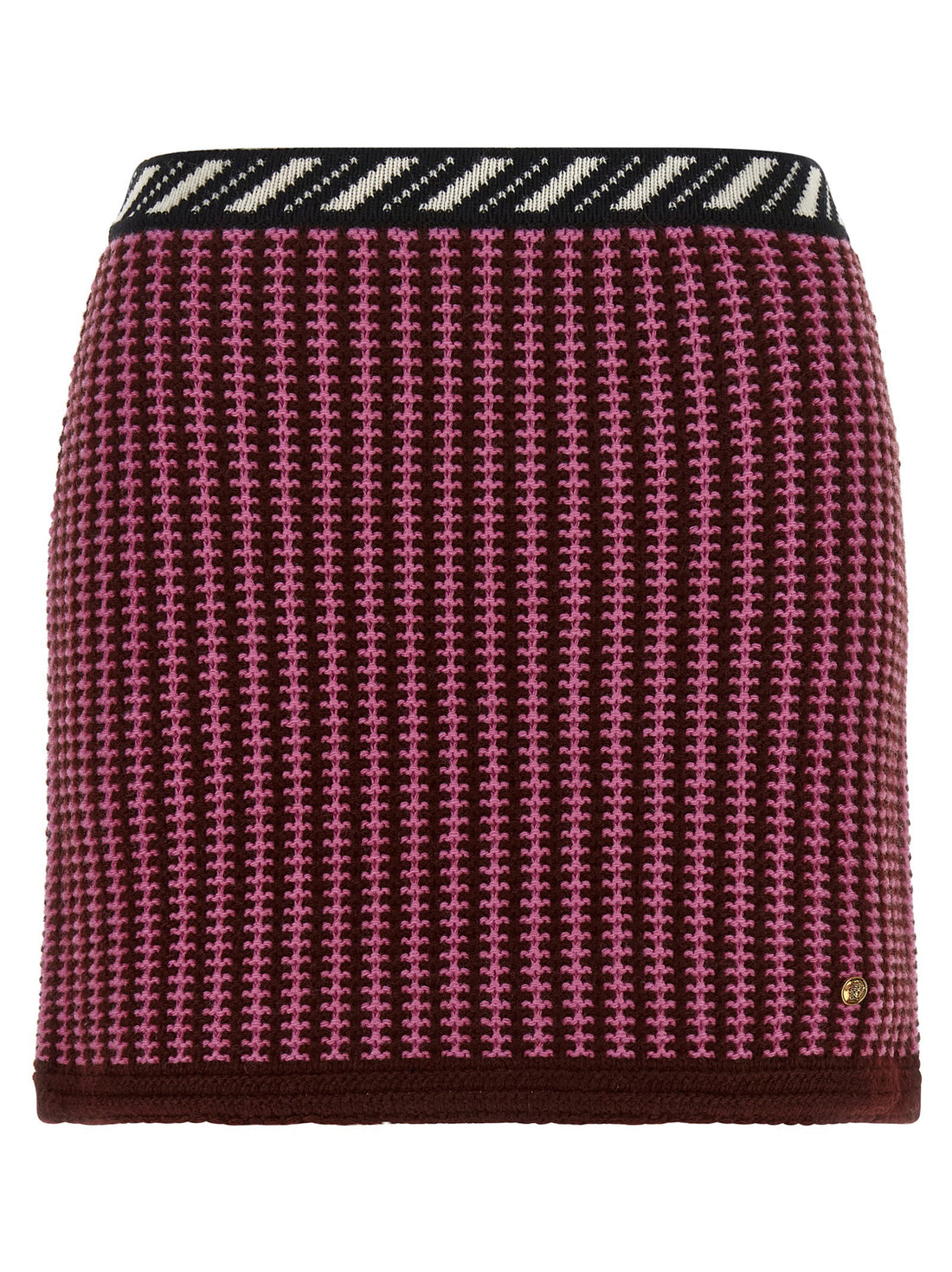 Versace Crochet Knit Skirt Pink