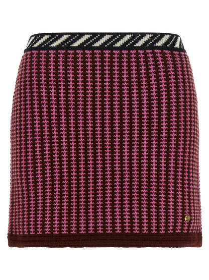 Versace Crochet Knit Skirt Pink