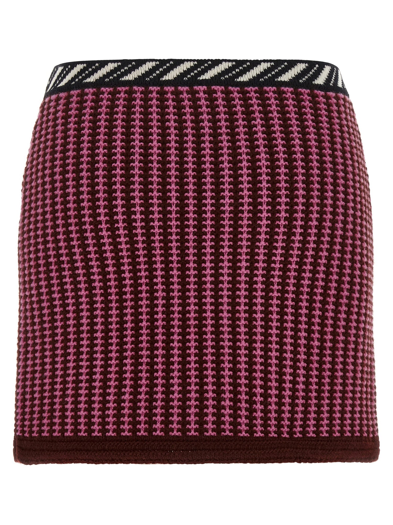 Versace Crochet Knit Skirt Pink