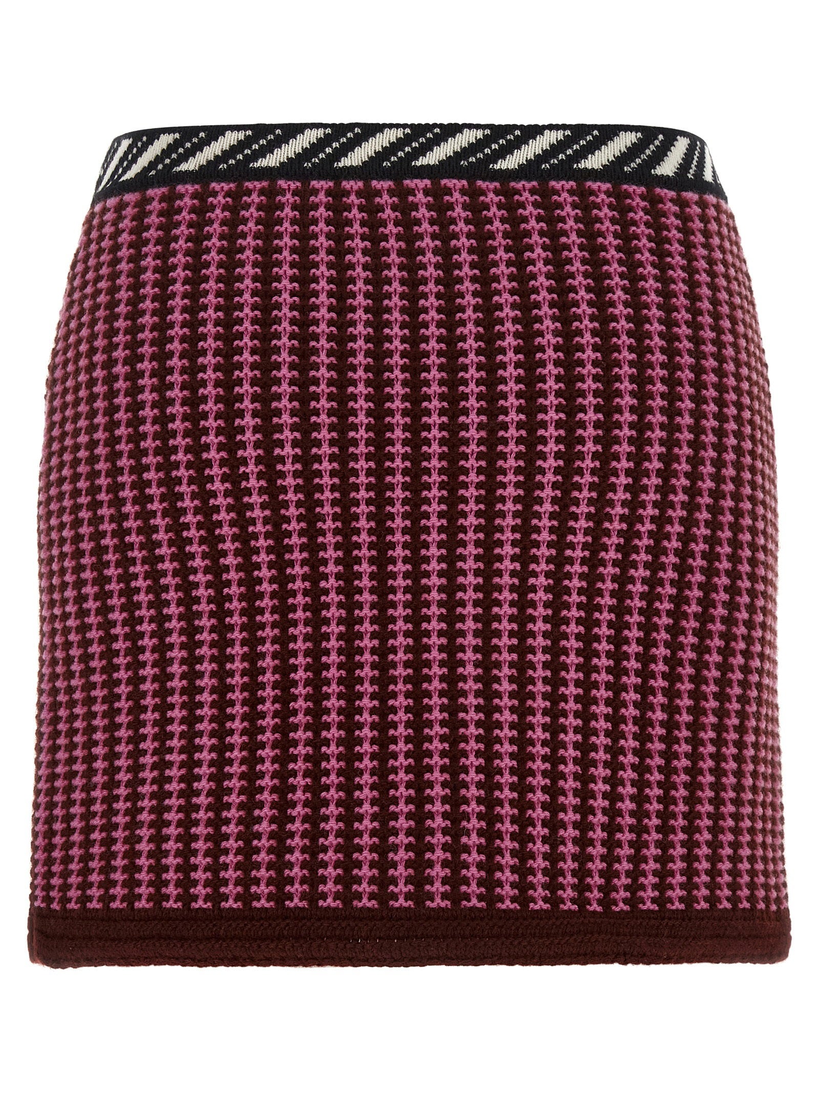 Versace Crochet Knit Skirt Pink