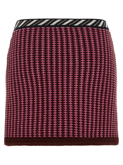 Versace Crochet Knit Skirt Pink