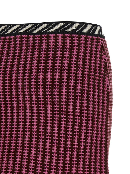 Versace Crochet Knit Skirt Pink