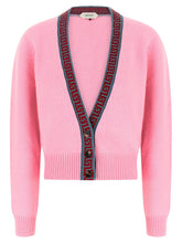 Versace Wool And Cashmere Cardigan Pink