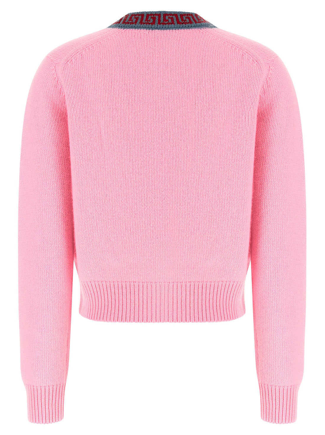 Versace Wool And Cashmere Cardigan Pink